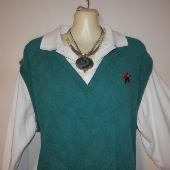 Blast L Top Layered Look Hunter Green White A021 - Picture 2 of 11